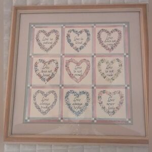 1 Corinthians 13 Vintage Home Interior "Love Is" Hearts by Charles Humphrey